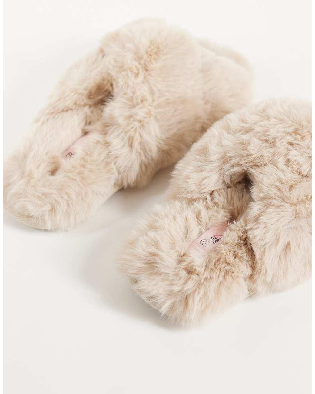 Boux Avenue Natural Cross Band Fluffy Slipper
