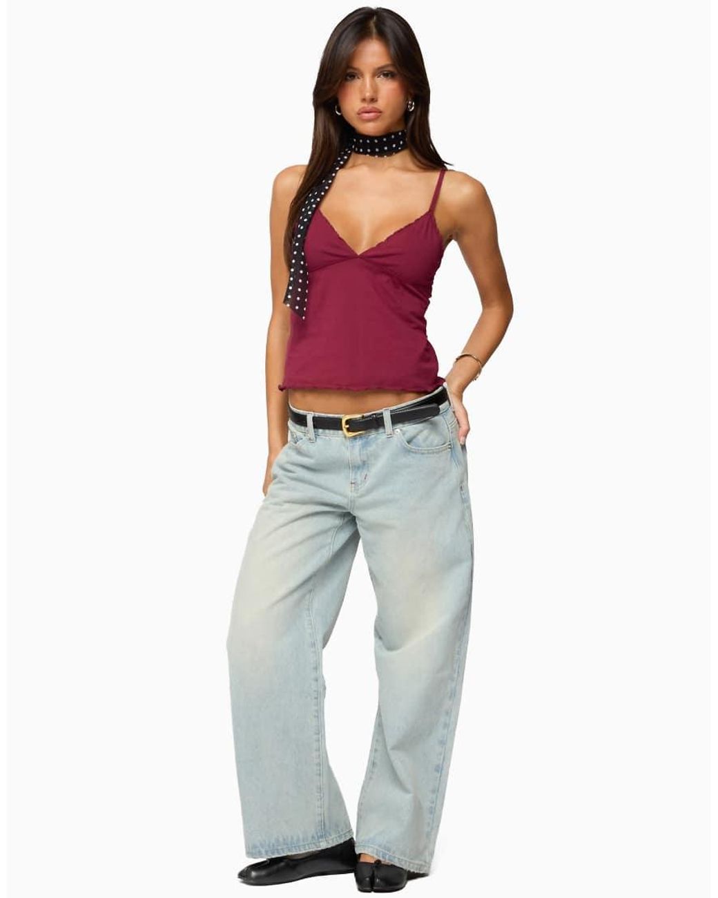 Edikted Red Glendon Babydoll Top