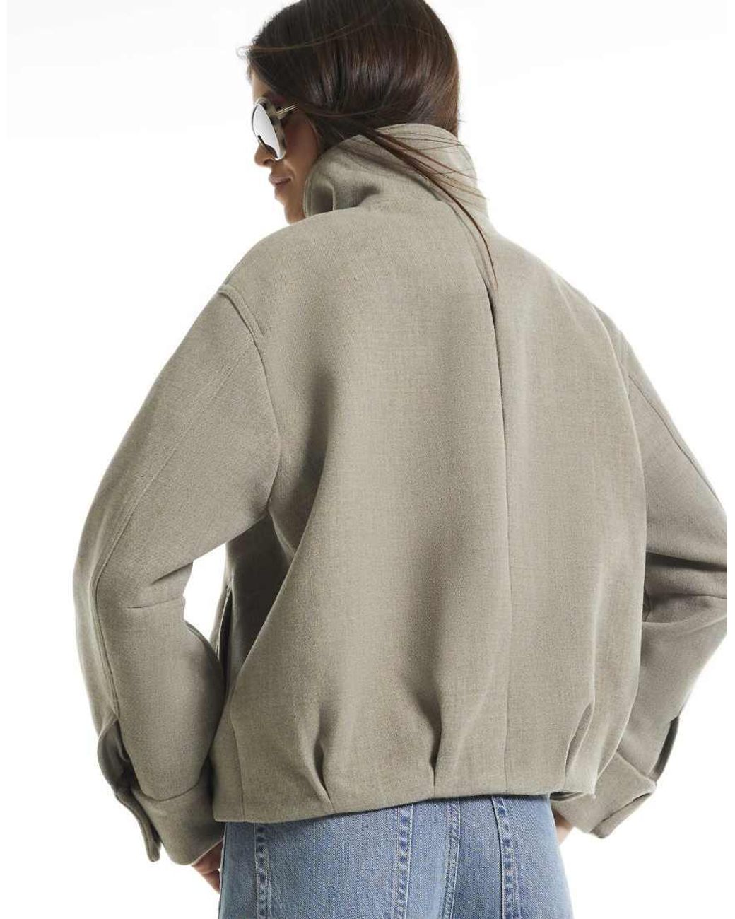 River Island Blue Funnel Neck Bomber Jacket