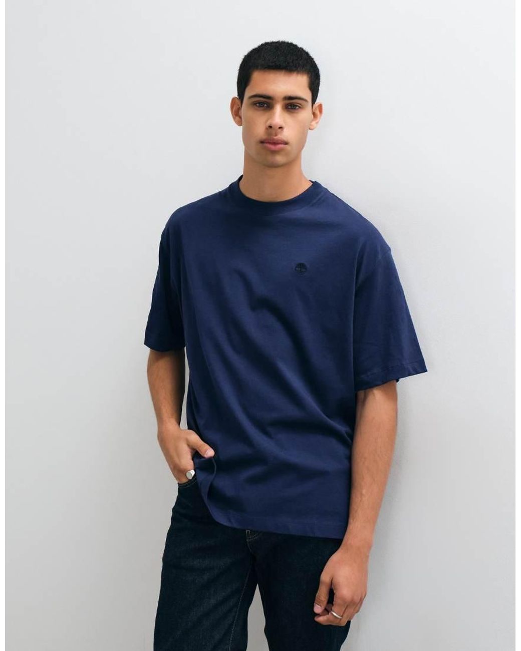 Timberland Blue Short Sleeves Tee (Relaxed) for men