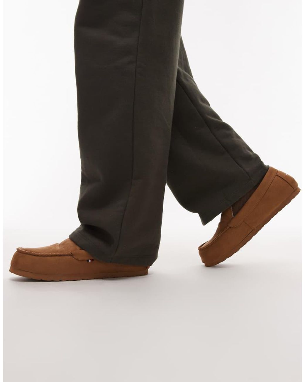 Tommy Hilfiger Black Moccasin Suede Slippers for men