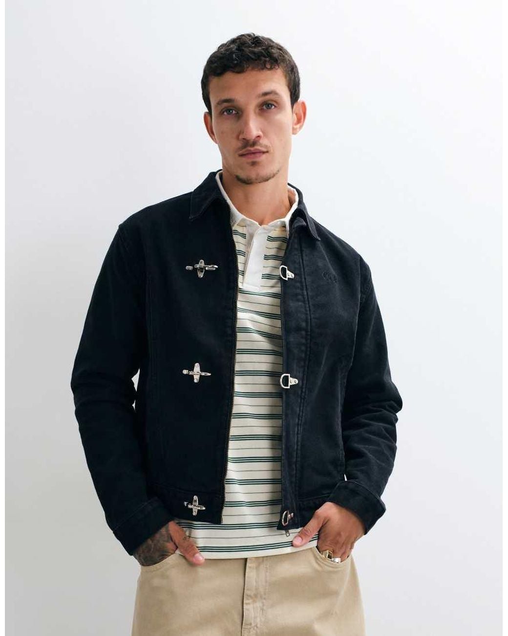 Colt MCR Blue Colt Premium Boxy Fit Canvas Fireman Clasp Jacket for men