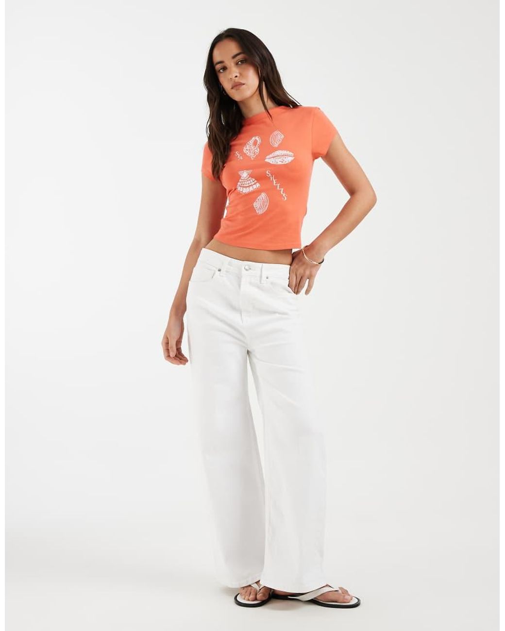 ASOS Orange Baby Tee With Seashell Graphics
