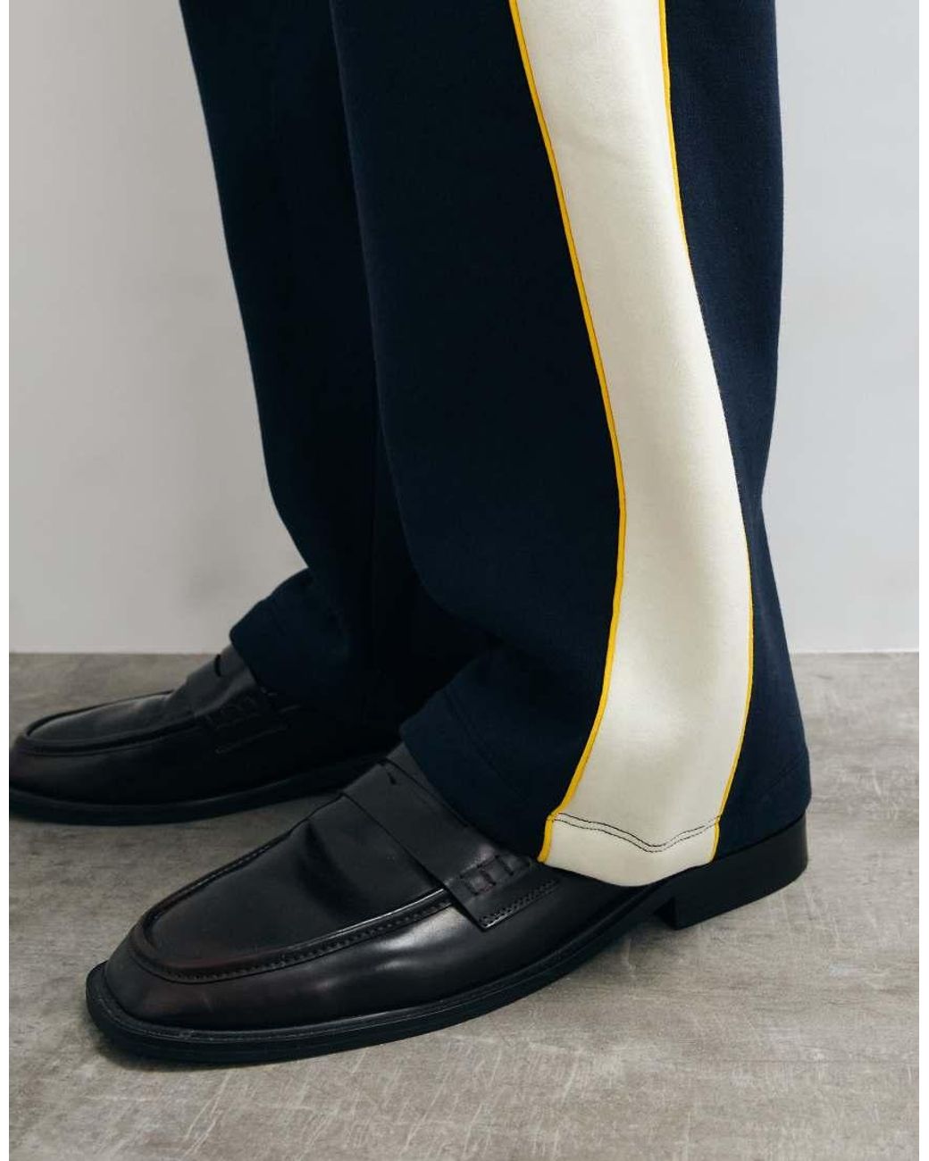 ASOS White Wide Leg jogger With Cut & Sew Piping for men