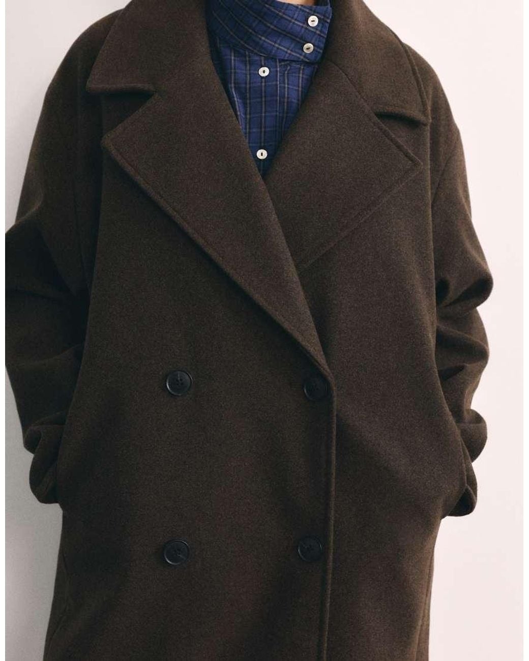 Pull&Bear Blue Double-button Coat