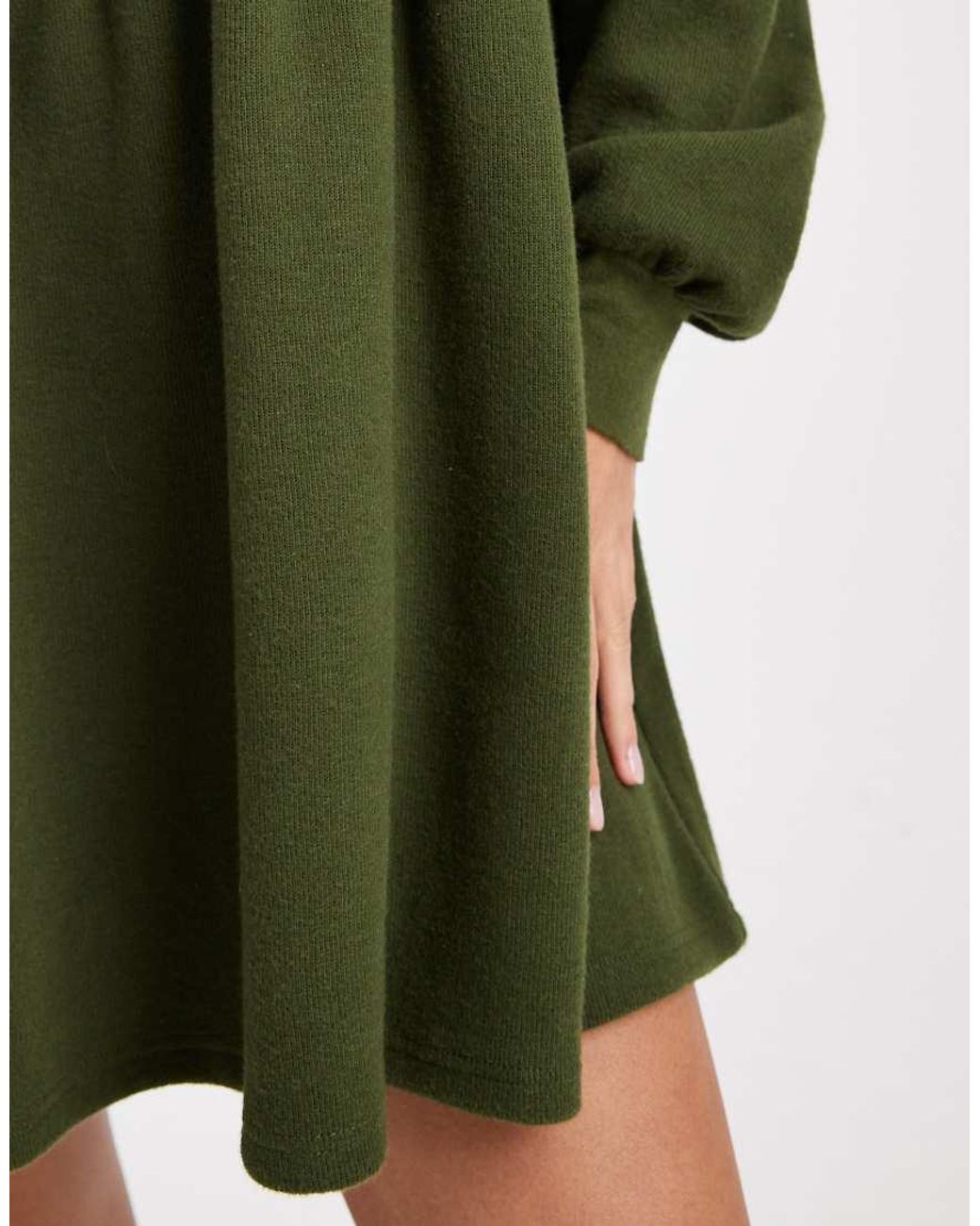 Miss Selfridge Green Super Soft Brushed Smock Dress
