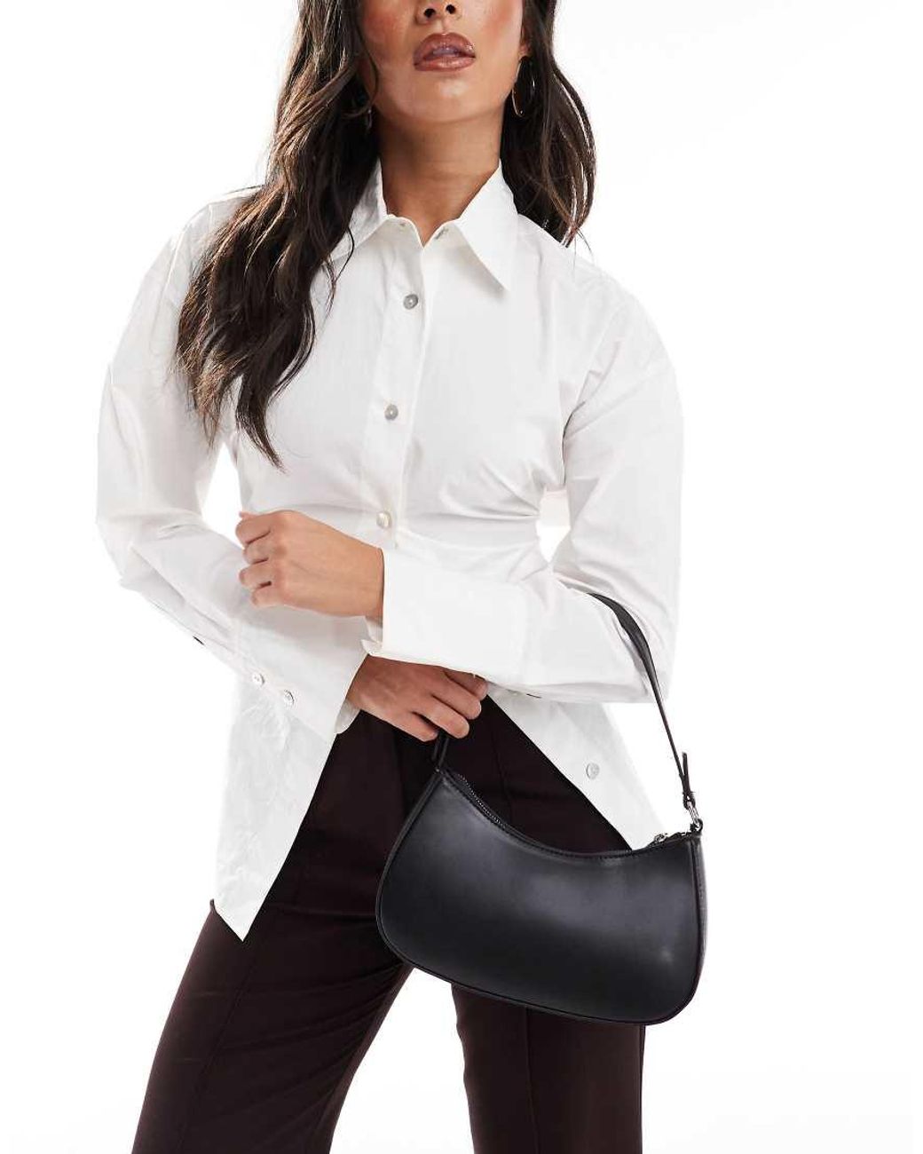 Pieces Black Leather Look Shoulder Bag