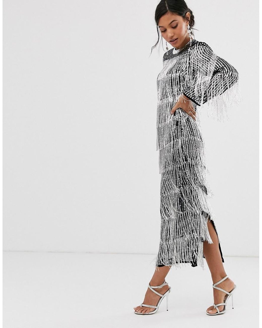 asos sequin fringe