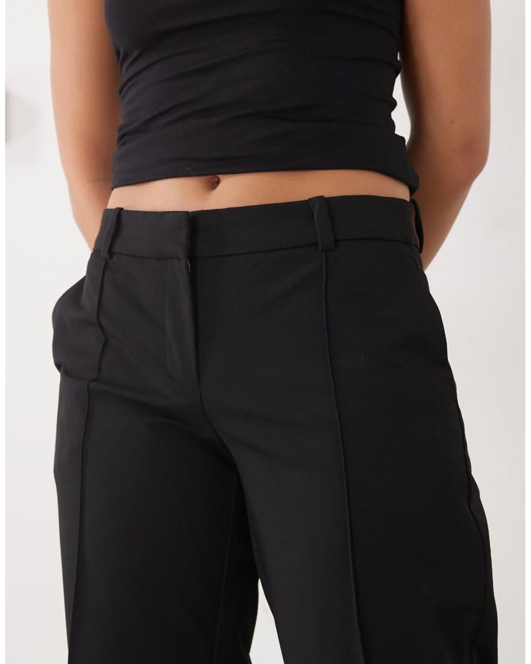 Weekday Black Wide Leg Pleated Pants