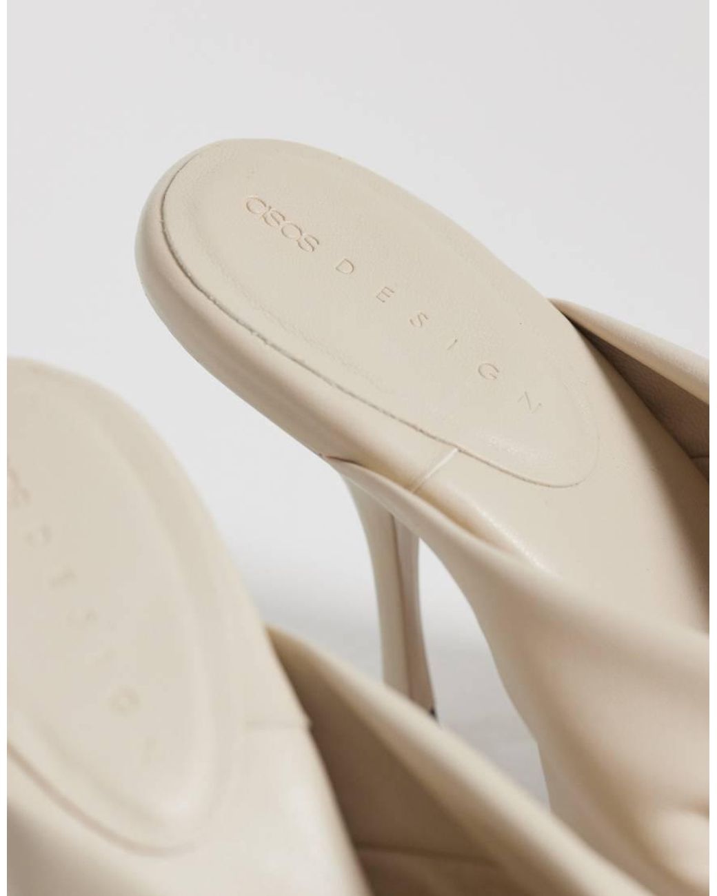 ASOS White Notice Knotted High Heel Mules