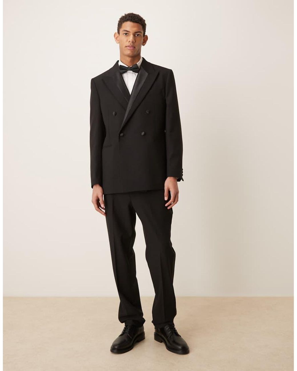 ASOS Black Slim Tuxedo Suit Jacket With Satin Detail for men