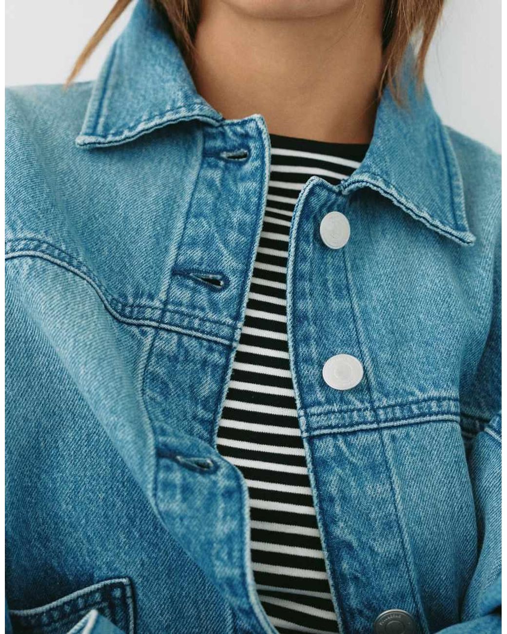 Pull&Bear Blue Boxy Denim Overshirt