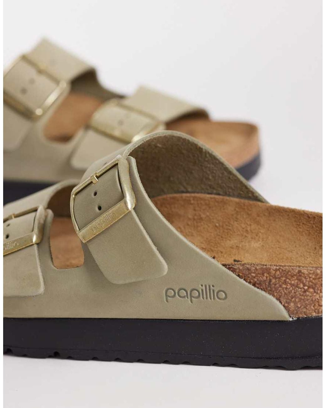 Birkenstock Natural Arizona Flex Platform Leather Sandal