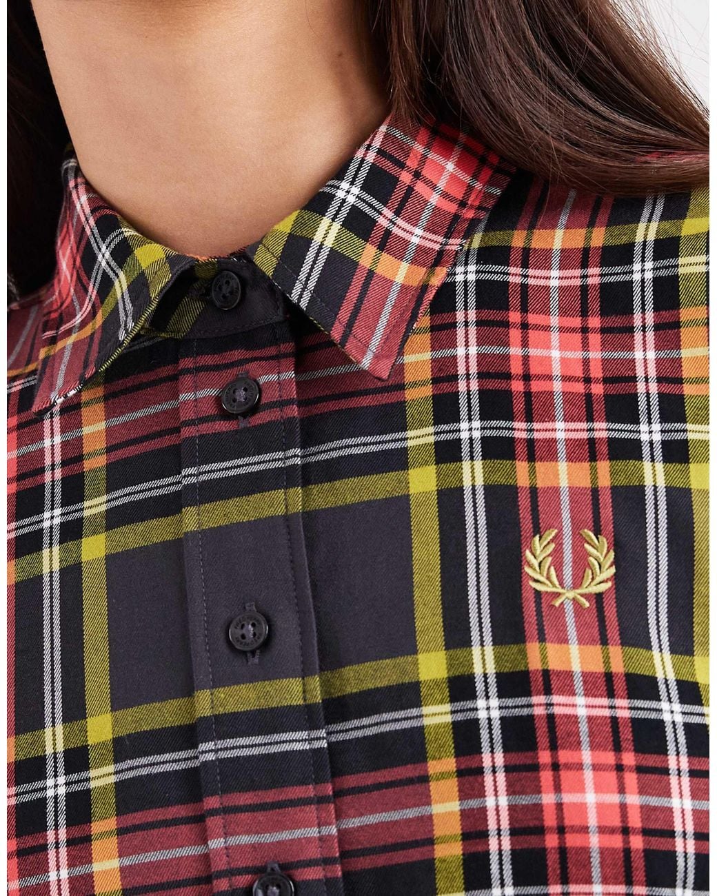 Fred Perry Red – hemdbluse mit schottenkaro