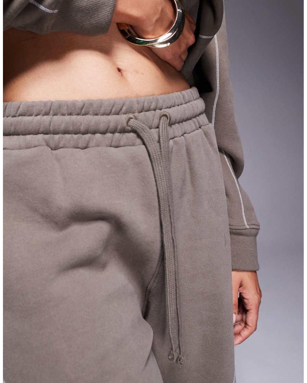 Good For Nothing Gray Contrast Stitch Relaxed Jogger