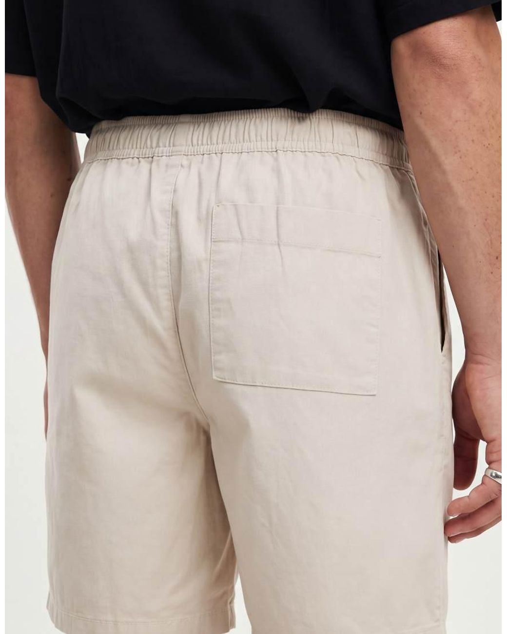 ASOS Green Short Length Linen Blend Shorts for men