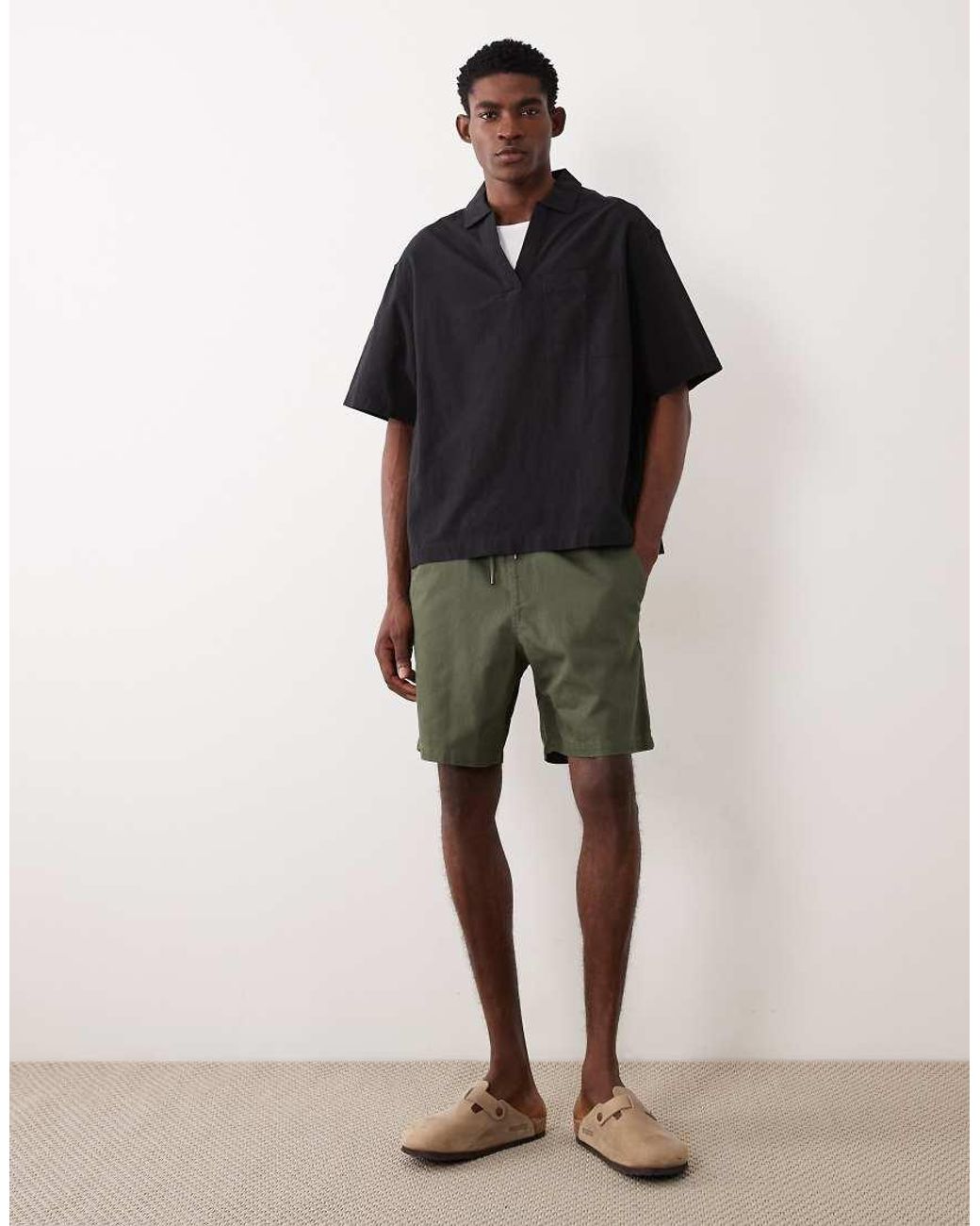 ASOS Blue Oversized Overhead Textured Shirt for men