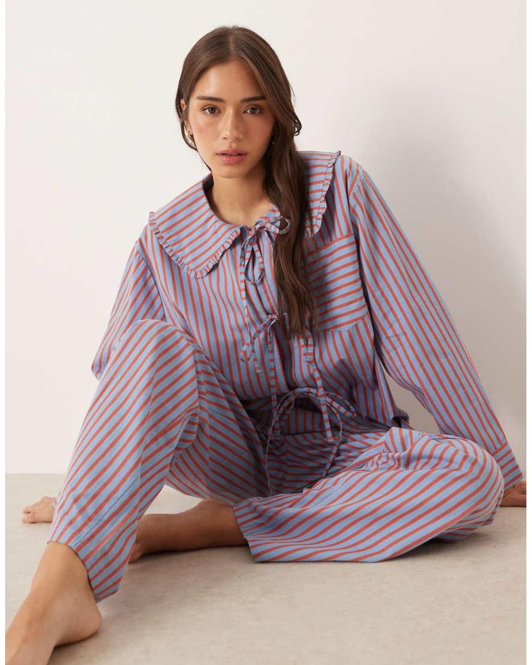ASOS Purple Bow Detail Pyjama Set