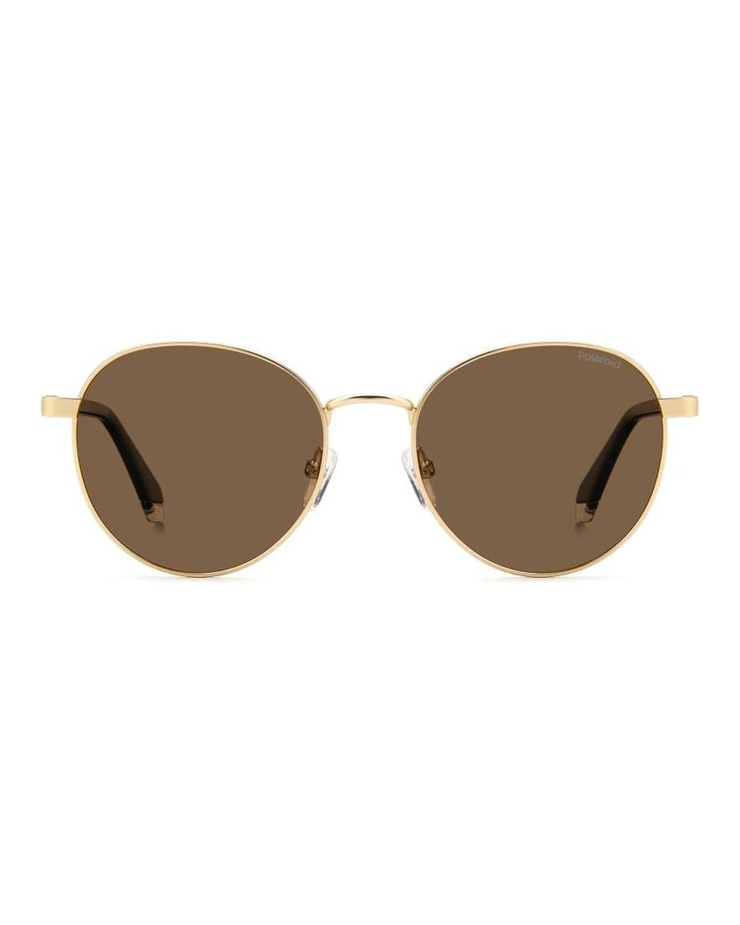 Polaroid Sunglasses Metallic Round Sunglasses With Bronze Polarized Lenses for men
