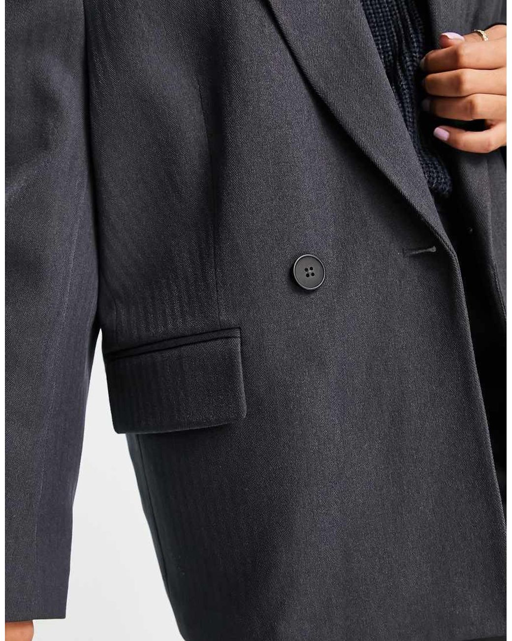 Vero Moda Blue Tailored Herringbone Co-ord Blazer