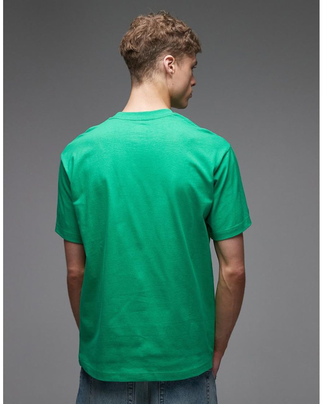 Vans Green Left Chest Logo Oversized T-Shirt for men
