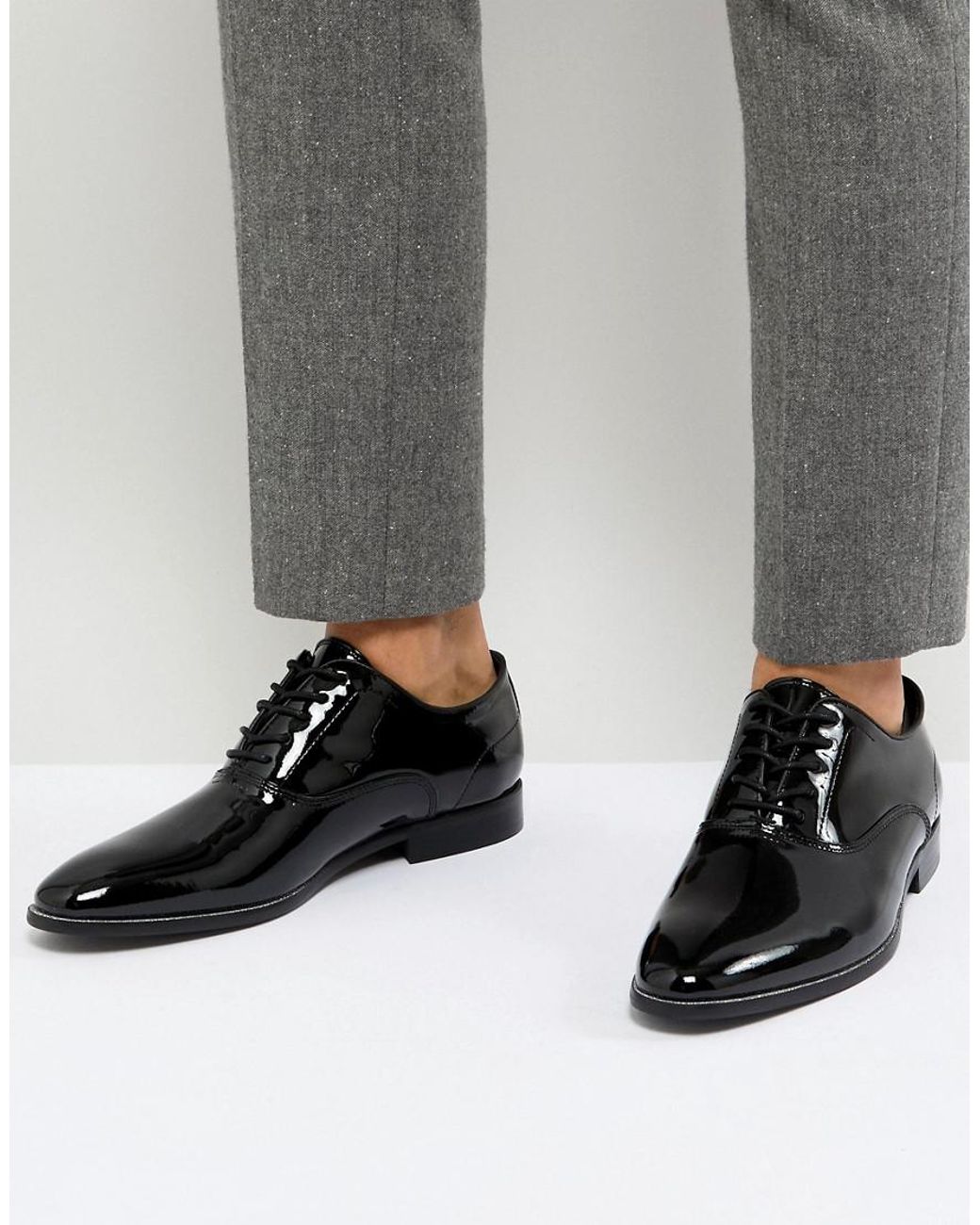 ALDO Collamato Patent Lace Up Shoes in Black for Men | Lyst