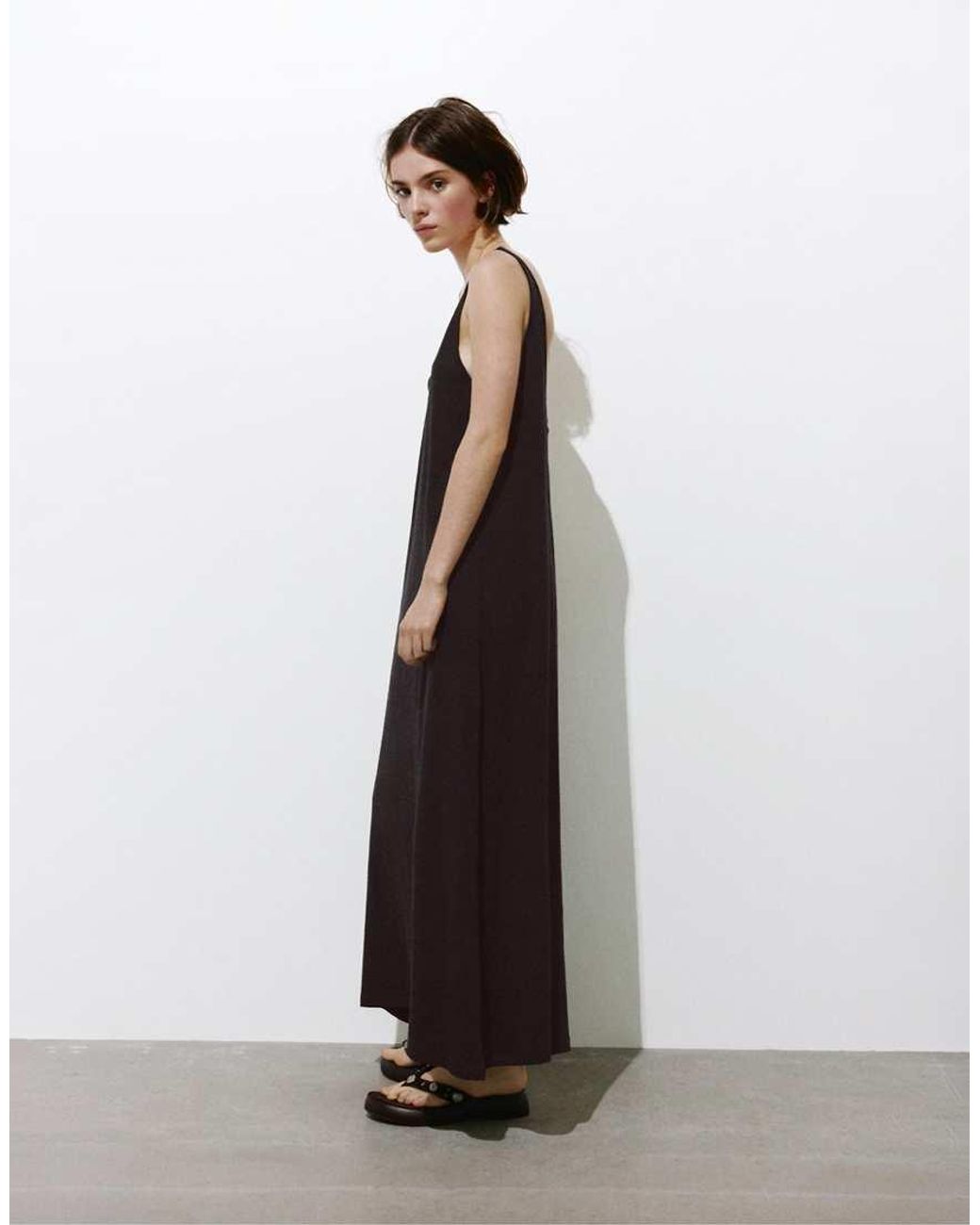 Pull&Bear White Strappy Midi Dress