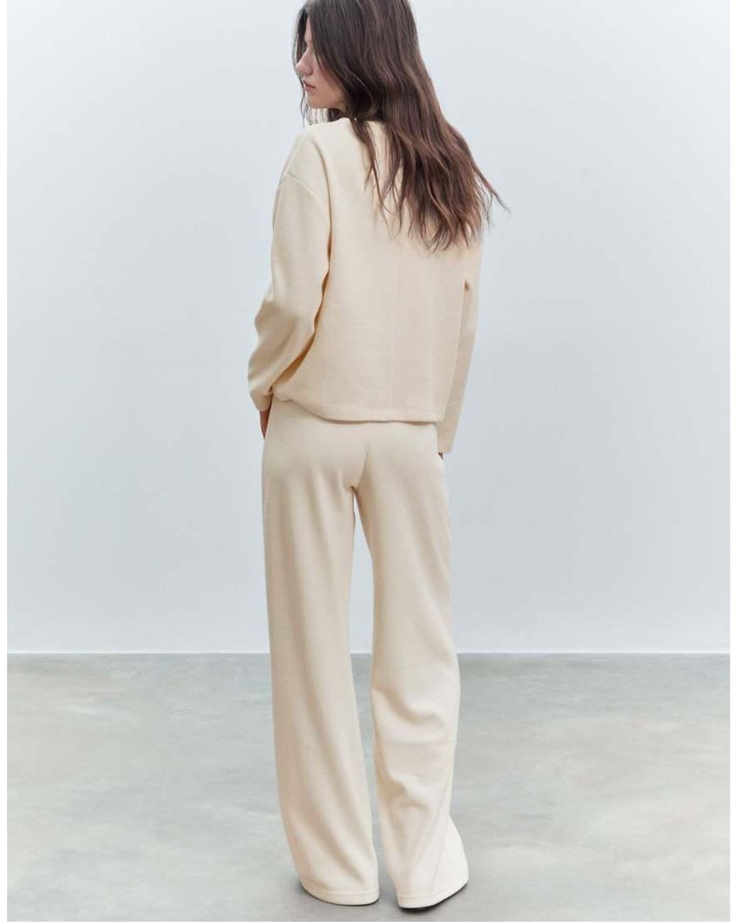Stradivarius Gray Knit Trousers With Seam Detail