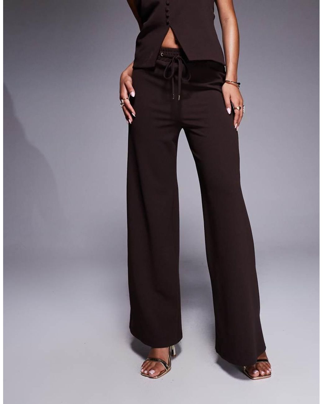 River Island Blue Tie Waist Tailored Pants