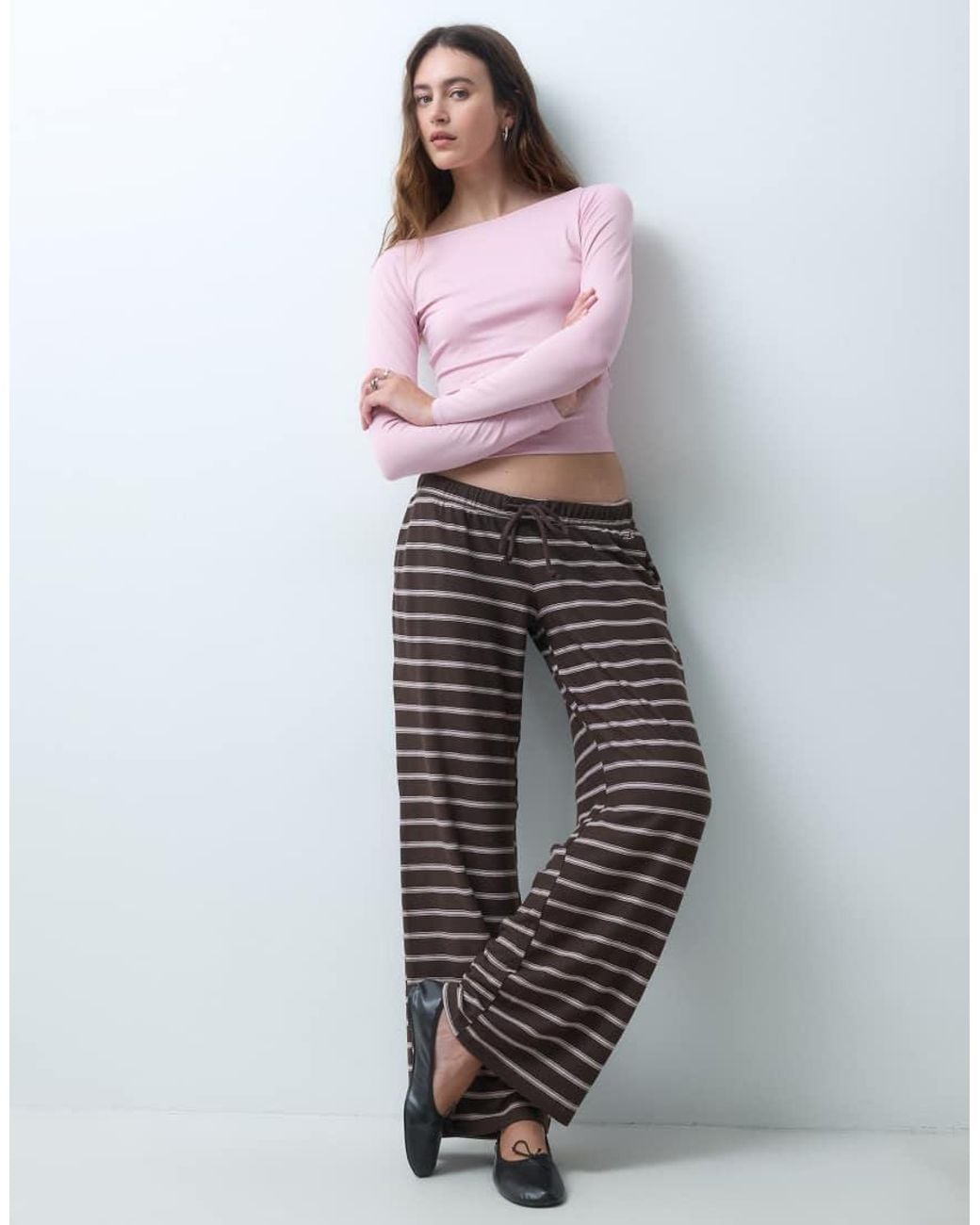 Hollister Purple Long Sleeve Seamless Scoop Neck Top