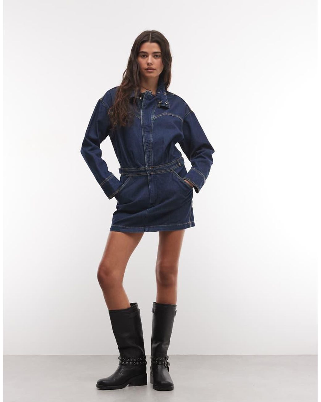 Wrangler Blue Moto Denim Dress