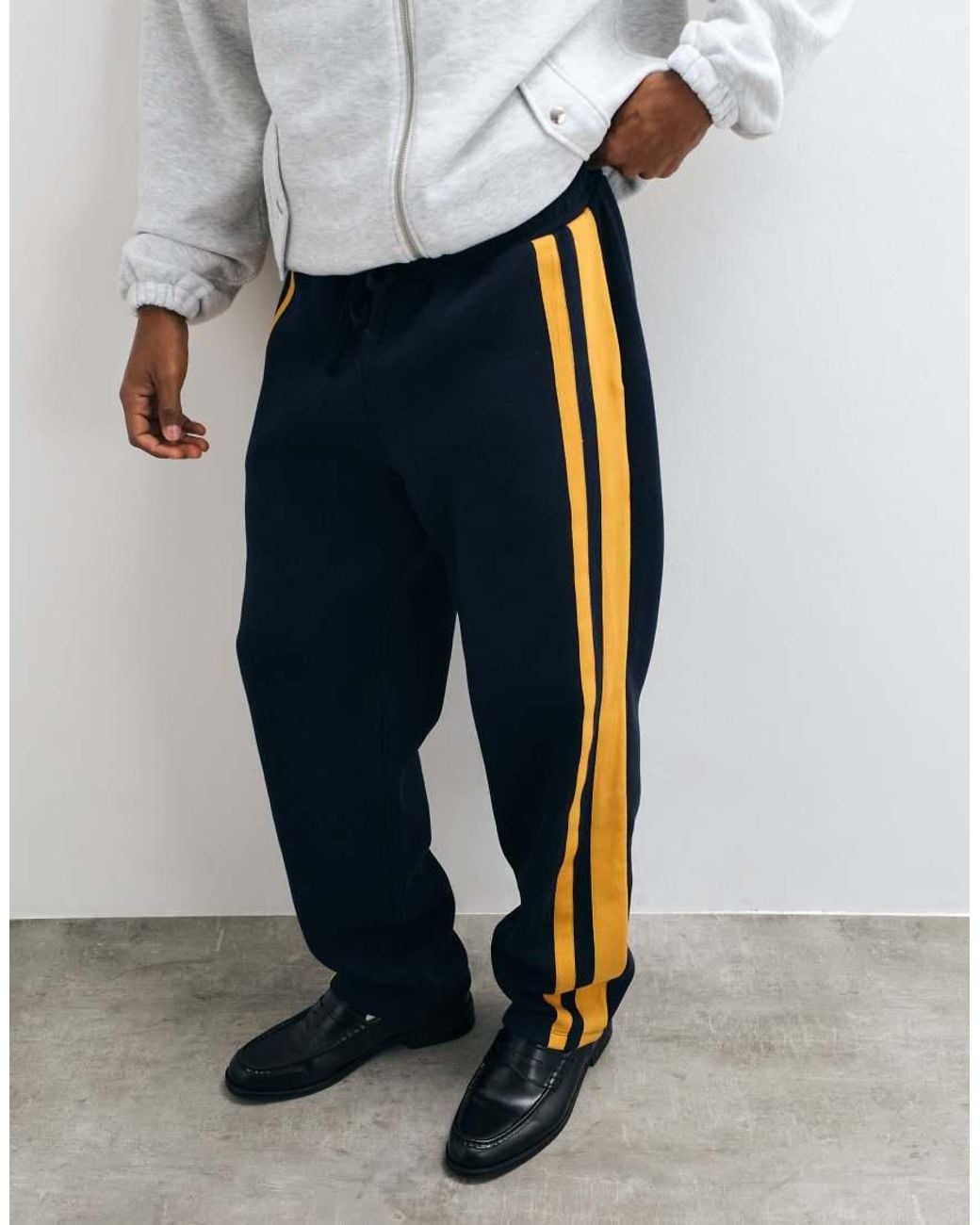 ASOS White Straight Leg Jogger With Woven Tape for men