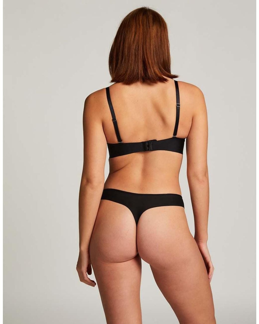 Hunkemöller Brown Invisible Thong Stripe Mesh