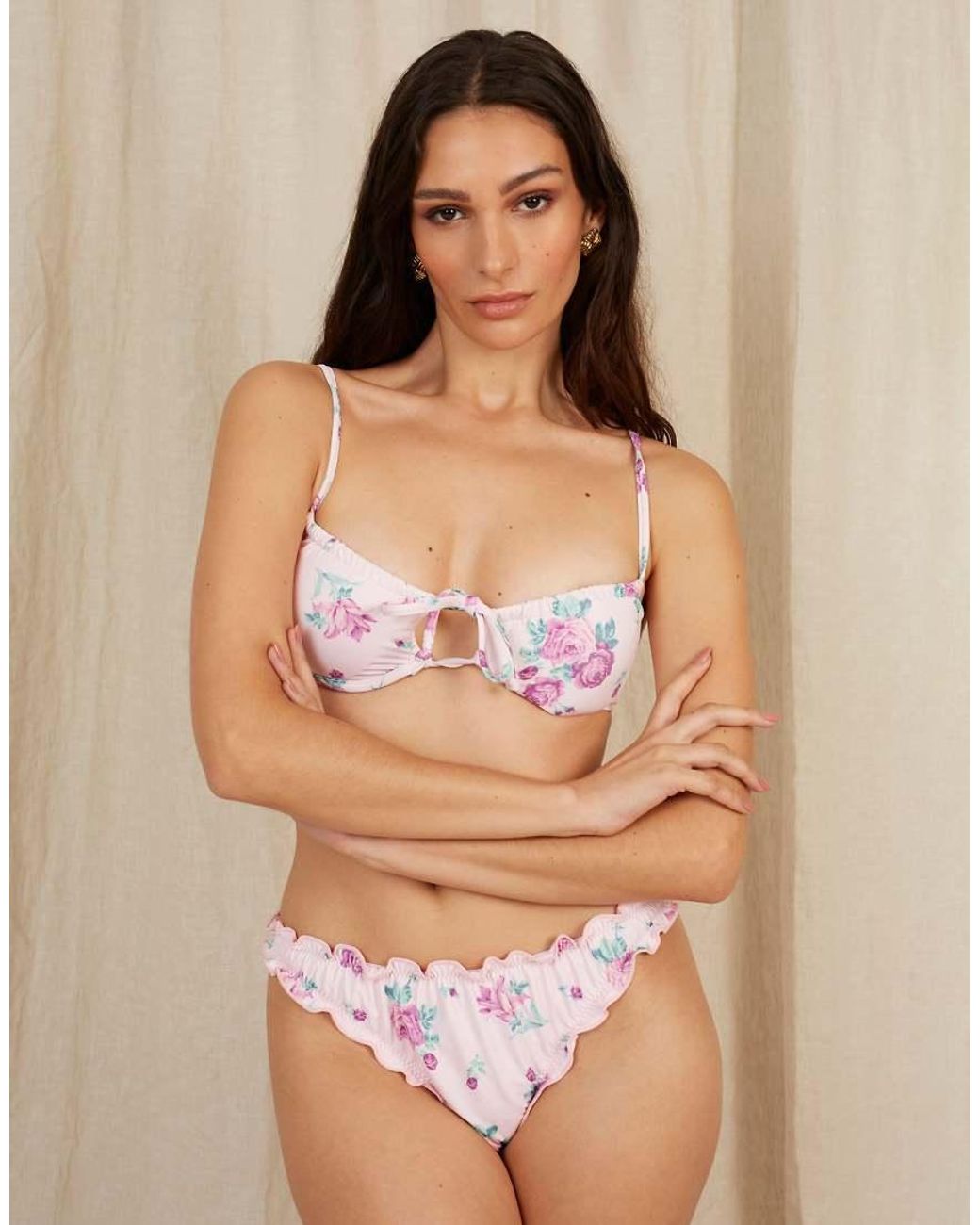 Going Somewhere Natural Floral Bikini Bottom
