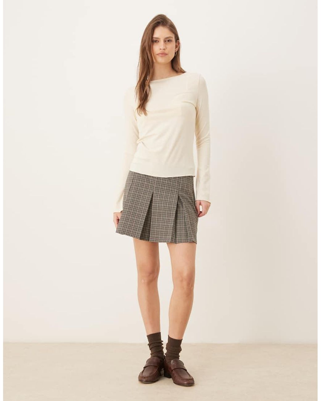 Mango Natural Boat Neck Flared Sleeve T-shirt