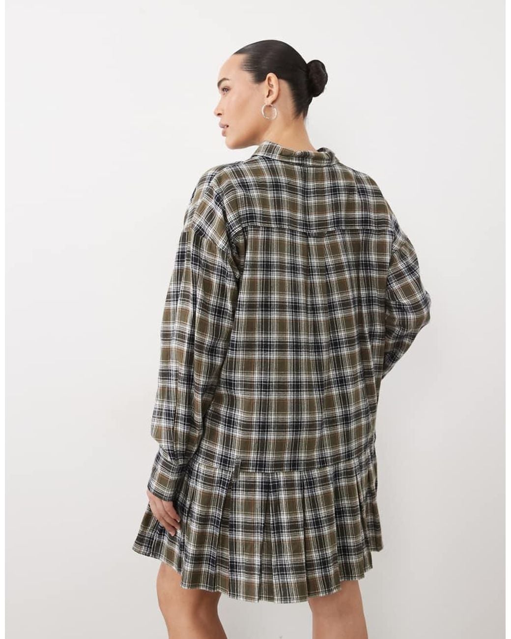 ASOS Multicolor Asos Design Curve Mini Shirt Dress With Ruffle Hem