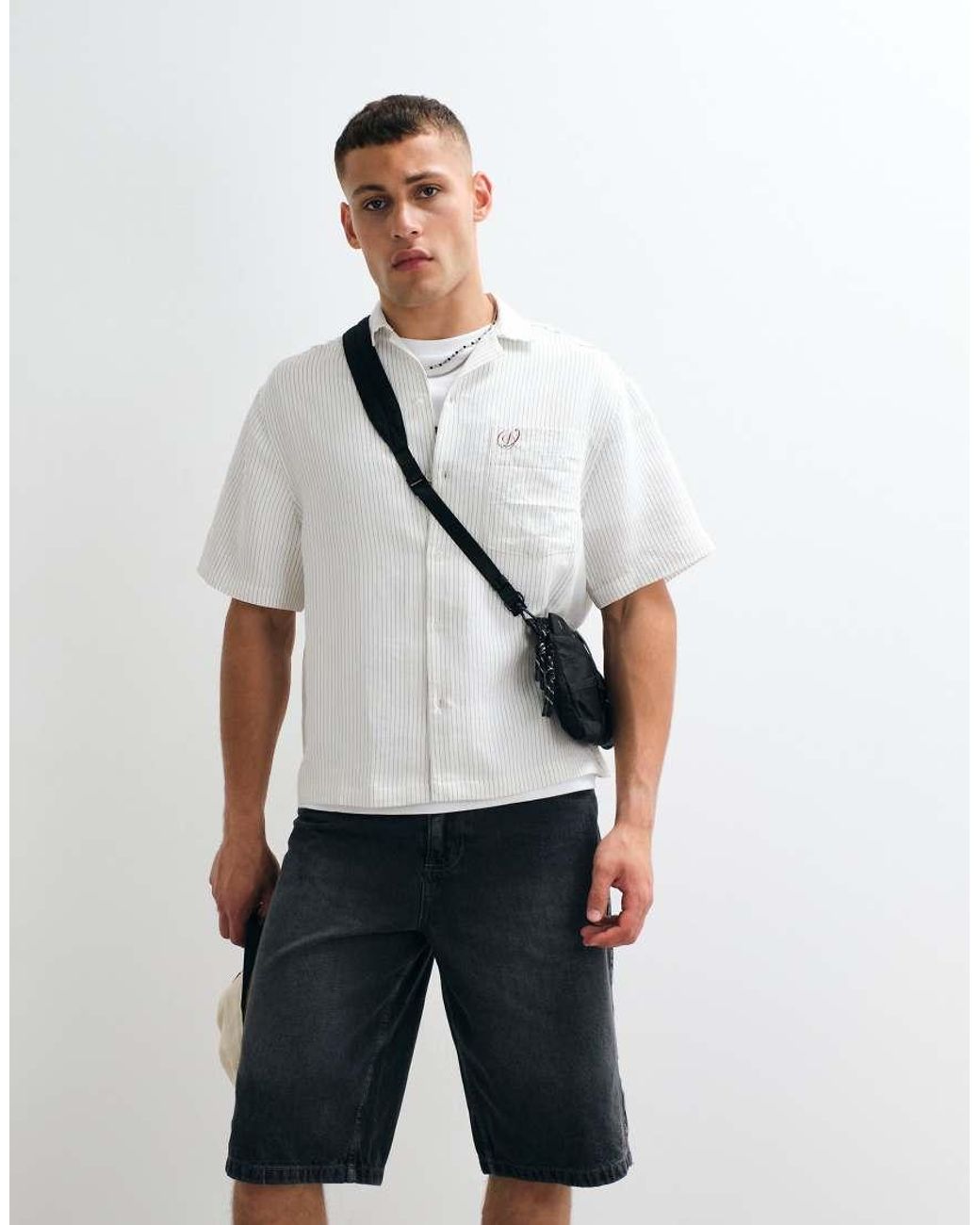 Good For Nothing Brown baggy Denim Jorts for men