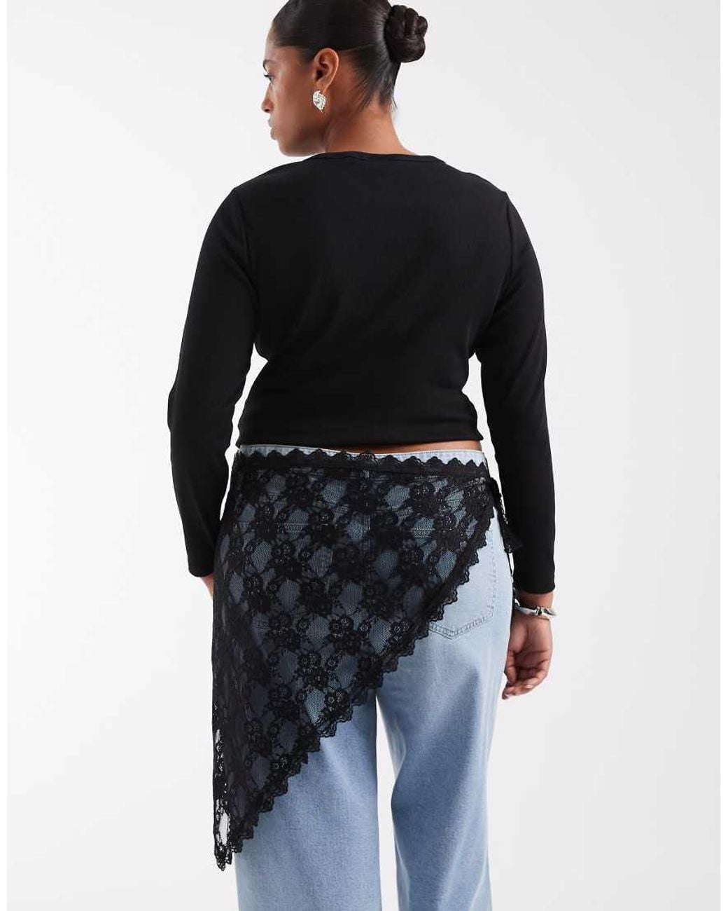 ONLY Black Waist Lace Scarf