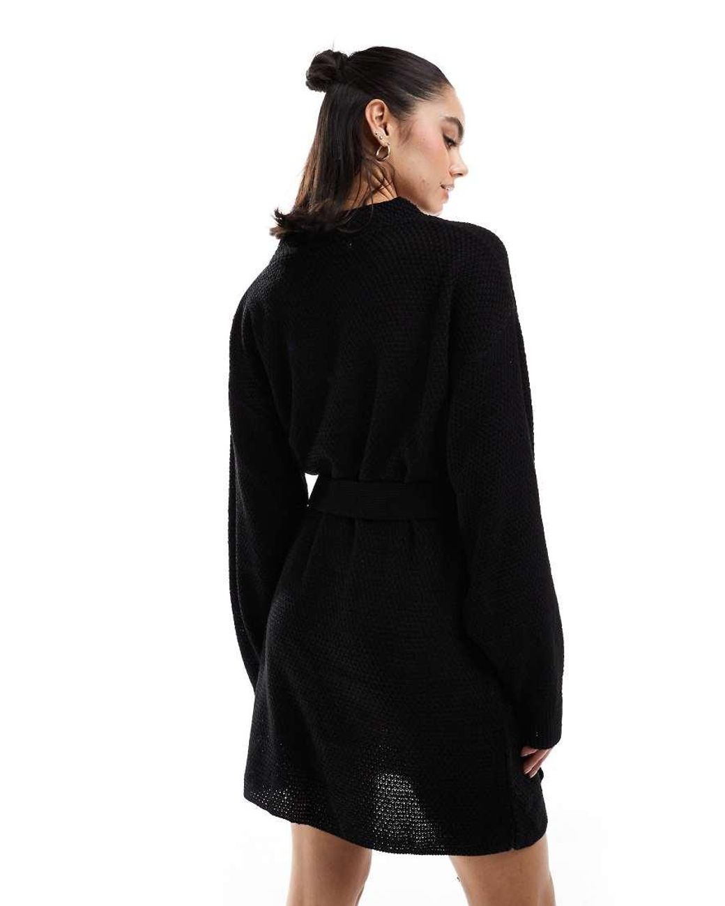 Glamorous Black Belted Jumper Mini Dress