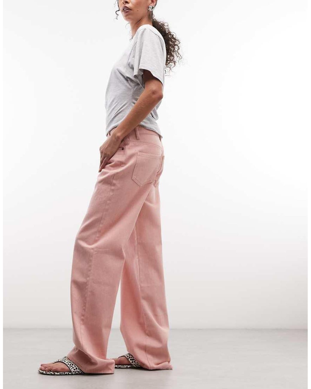 Daisy Street Pink Low Rise Boyfriend Jeans