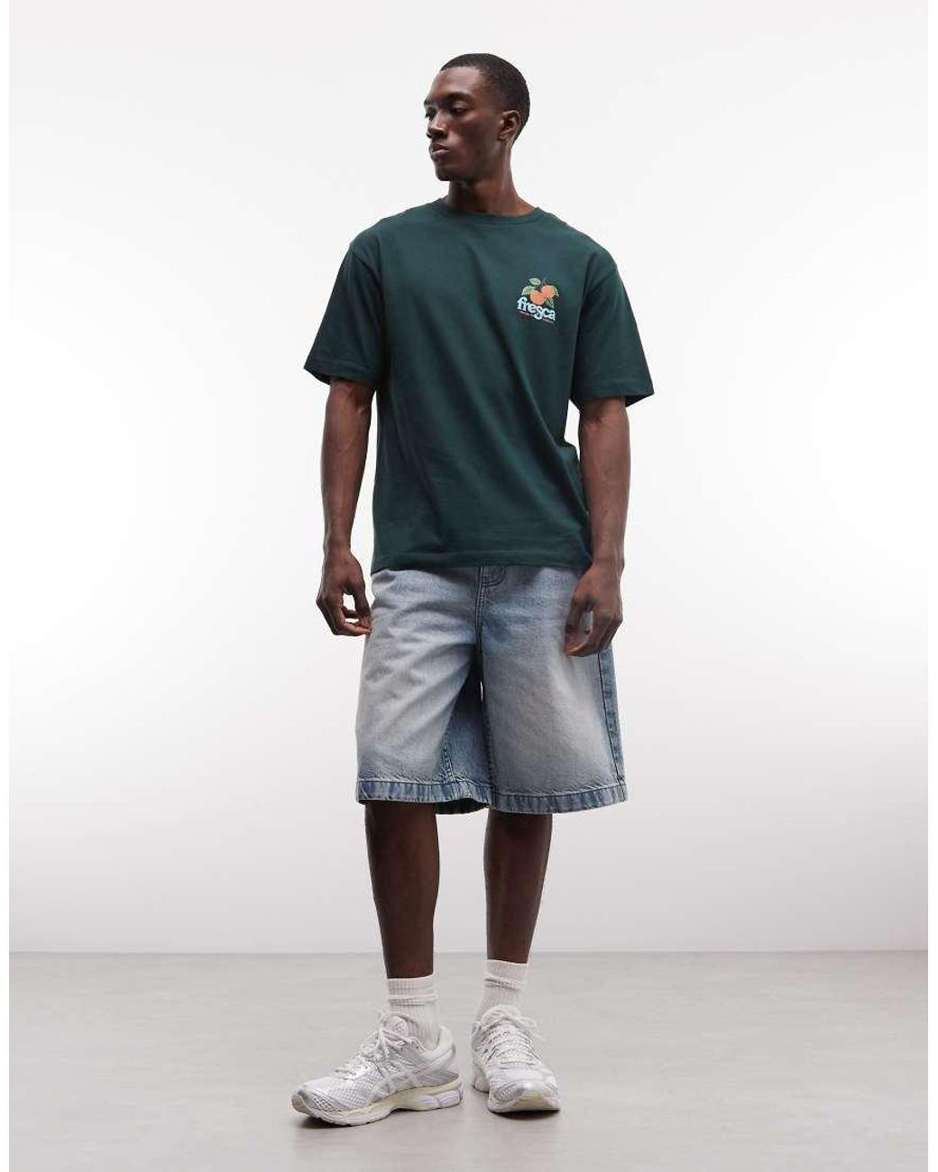 ASOS Blue Relaxed T-Shirt With Back Graphic for men