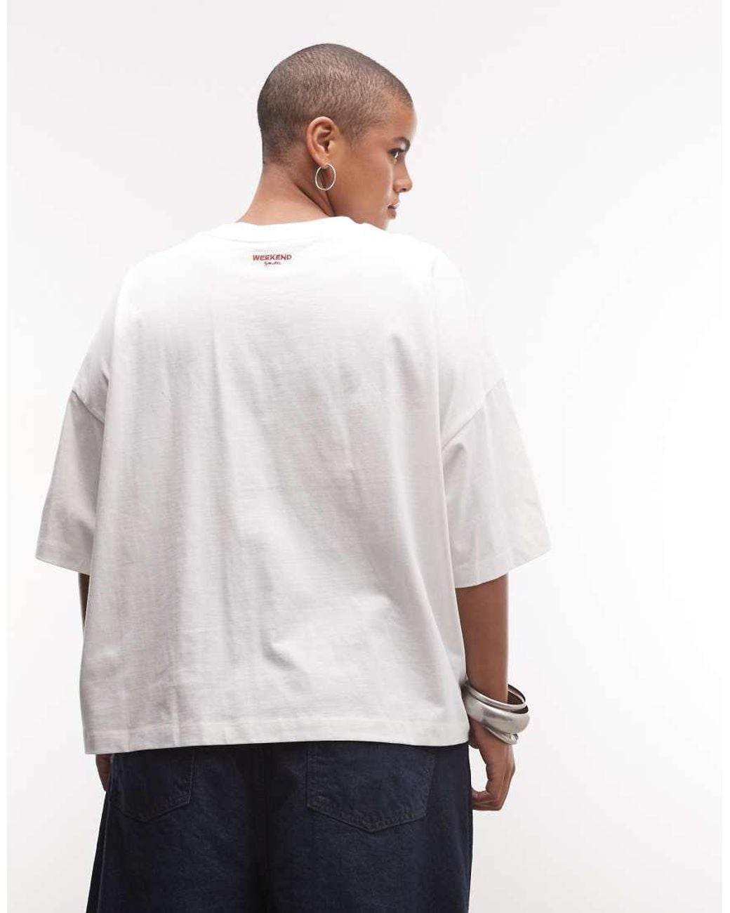 ASOS Red Weekend Collective Curve Oversized T-shirt With Wishing For The Weekend Graphic