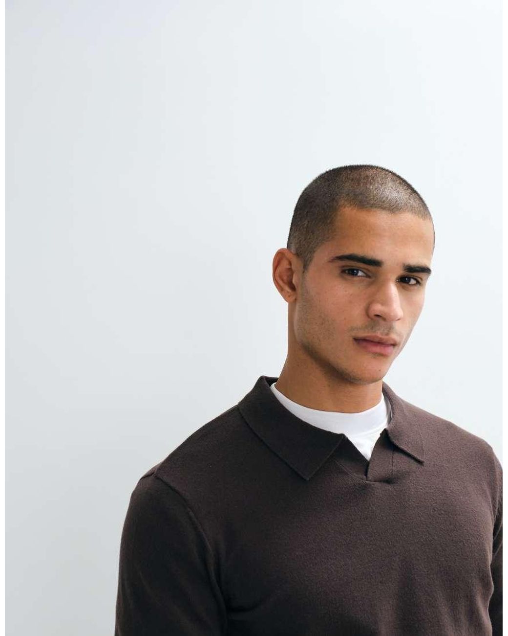 Threadbare Black Knitted Trophy Neck Jumper for men