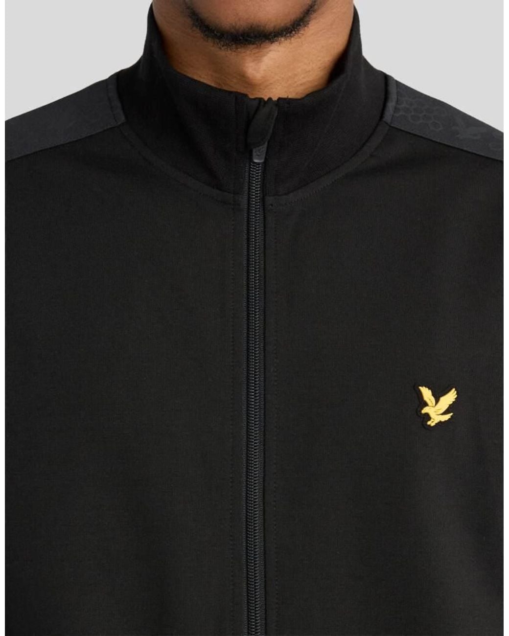 Lyle & Scott Black Mid Layers Padel Taped Track Jacket for men