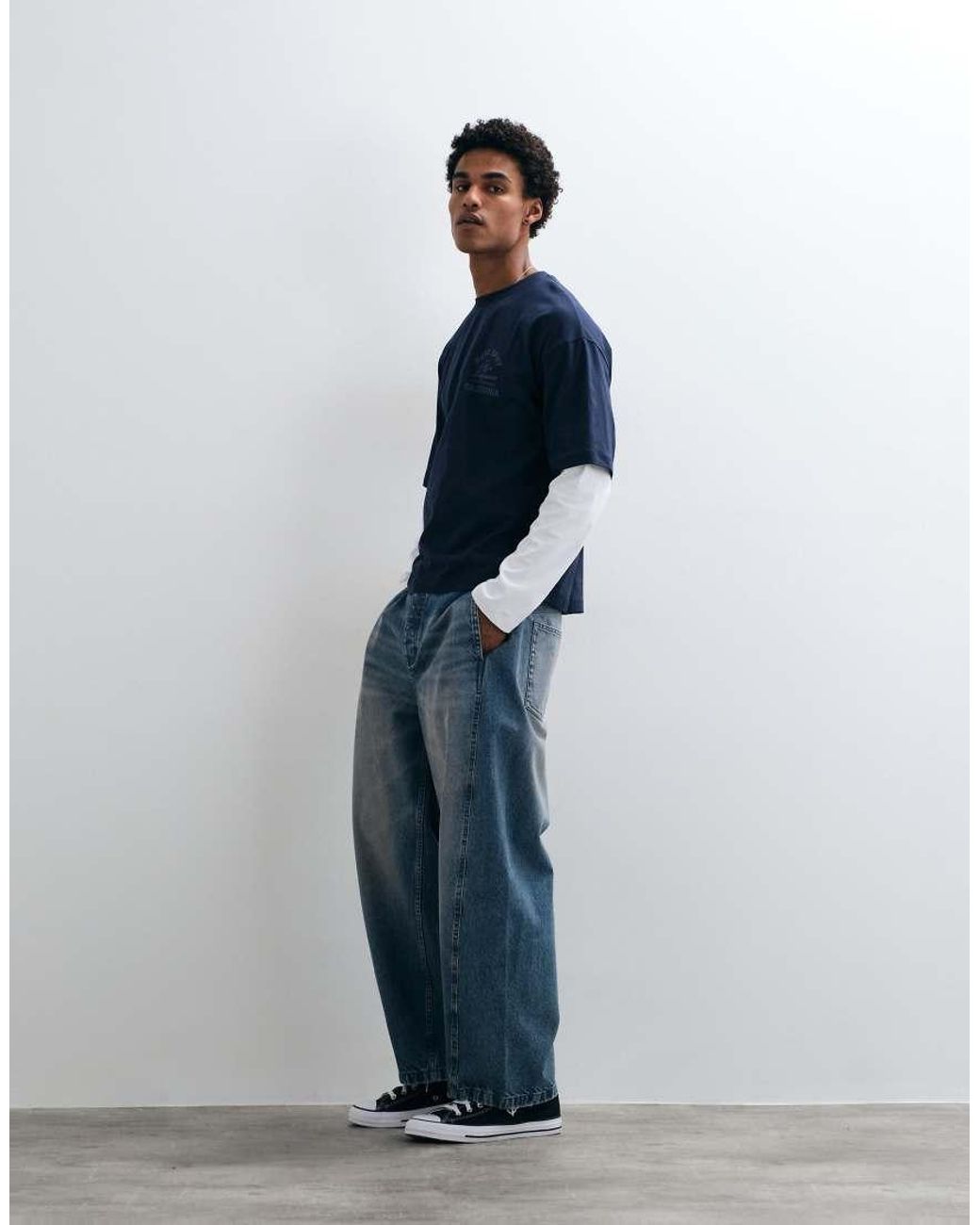 ASOS Blue Barrel Jeans for men