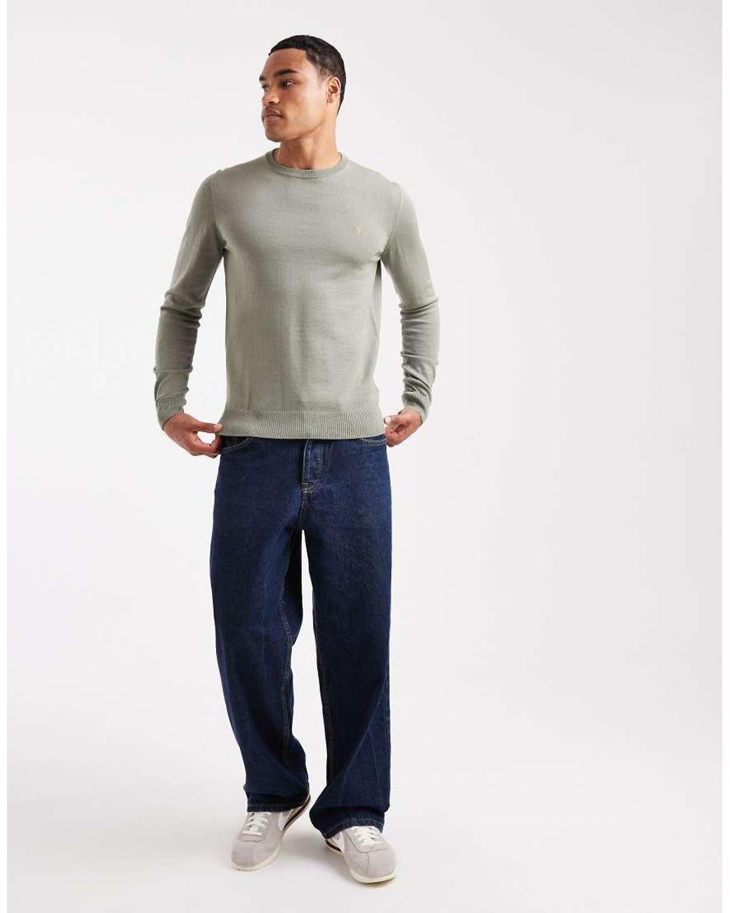 Farah Gray Mullen Merino Wool Jumper for men