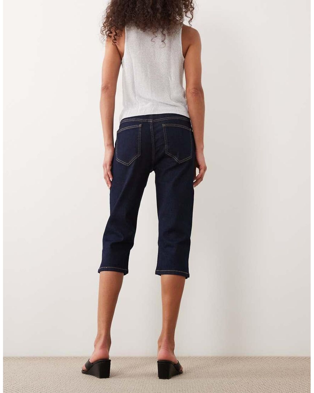 ASOS Blue Capri Jeans With Front Pockets