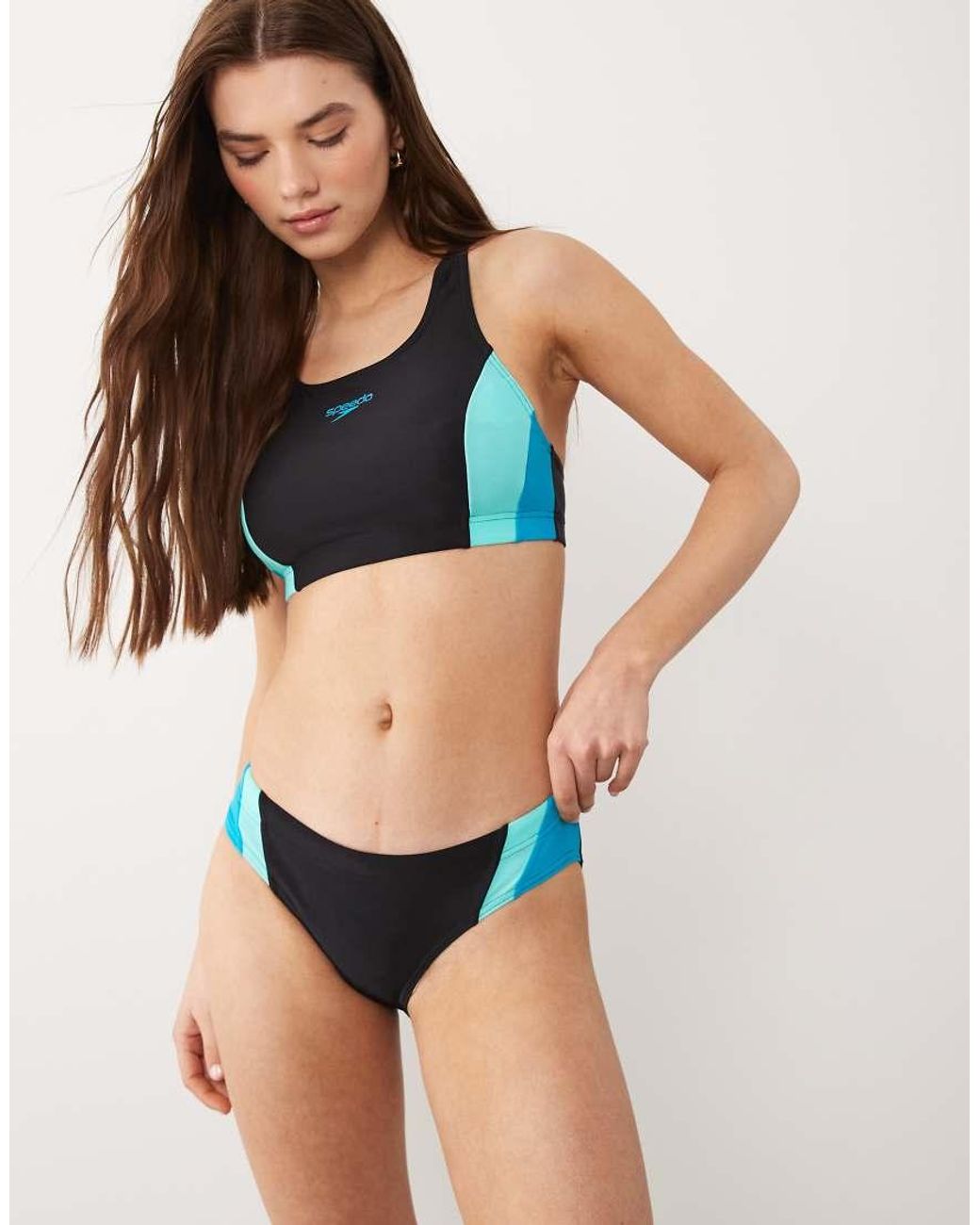 Speedo Blue Colourblock Splice 2.0 Bikini