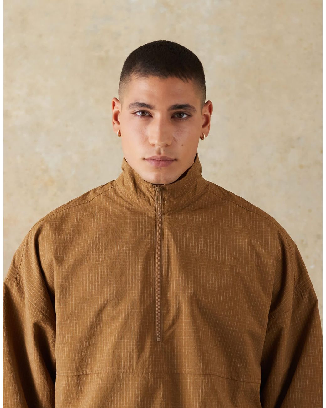 ASOS Natural Overhead Windbreaker for men