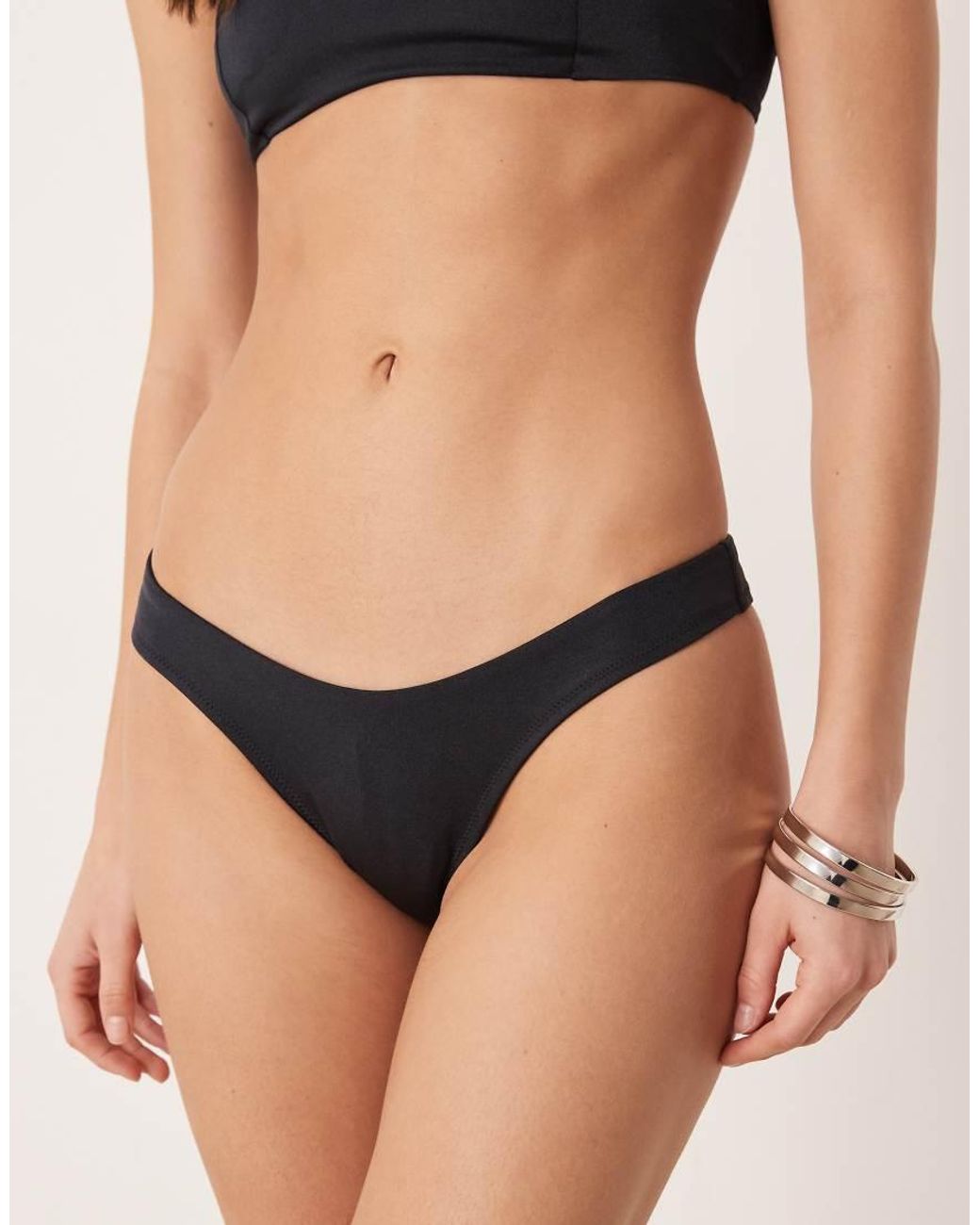 Free Society Black High Rise Bikini Bottom